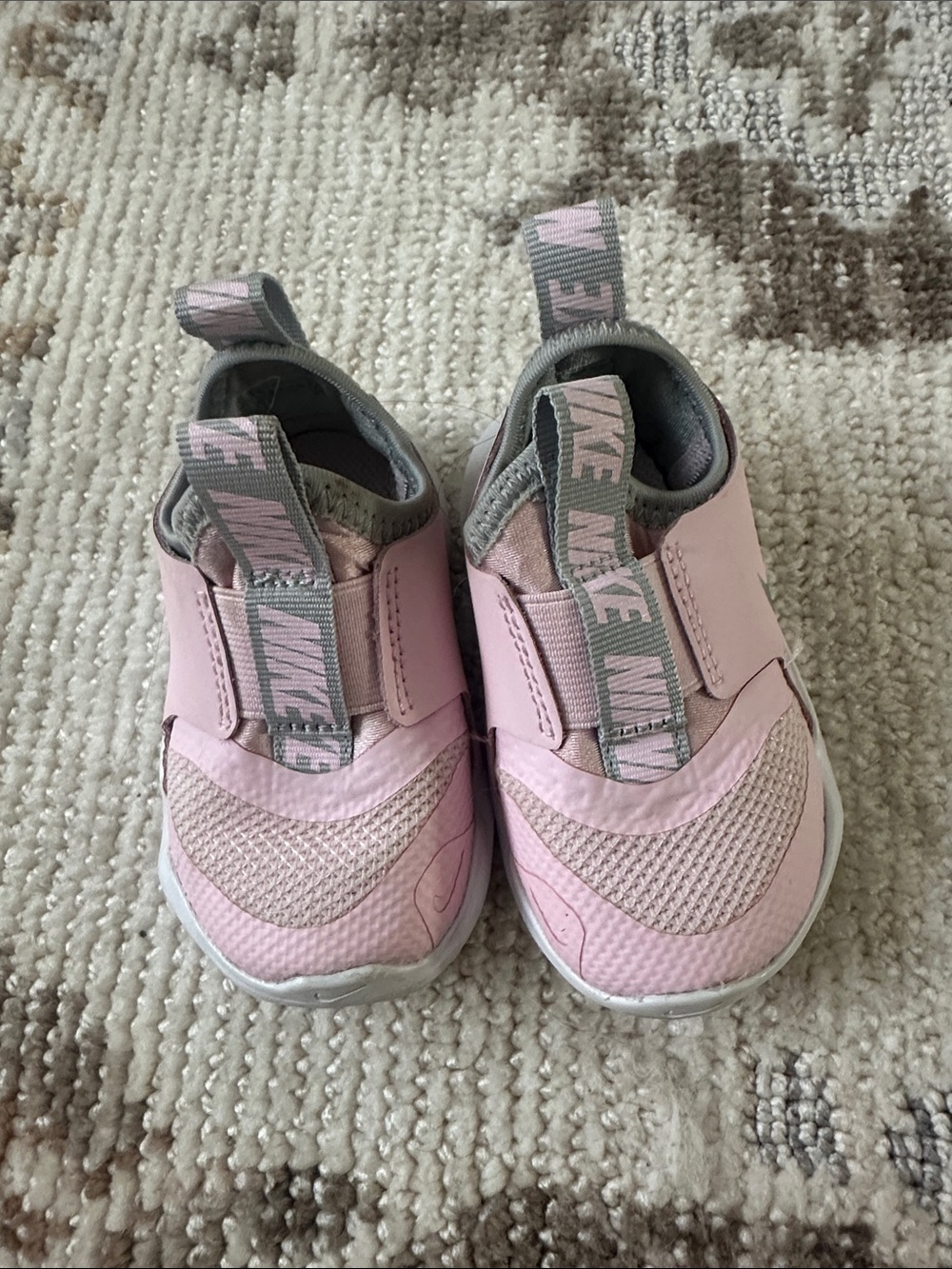 Nike Kids Pink and Gray Slip-On Sneakers